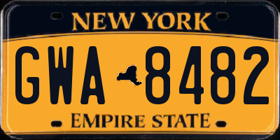 NY license plate GWA8482