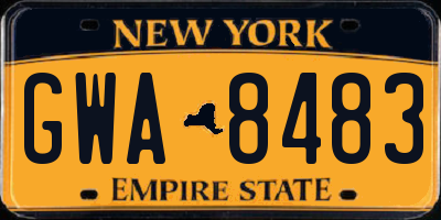 NY license plate GWA8483