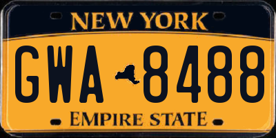 NY license plate GWA8488