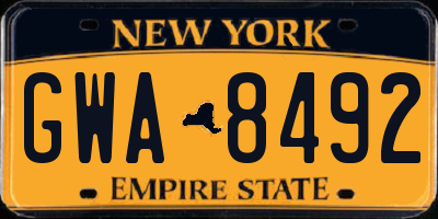NY license plate GWA8492