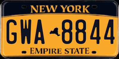NY license plate GWA8844