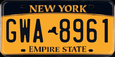 NY license plate GWA8961