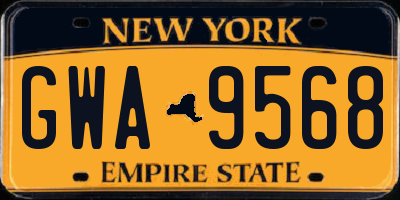 NY license plate GWA9568