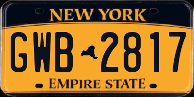 NY license plate GWB2817