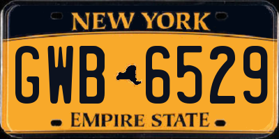 NY license plate GWB6529