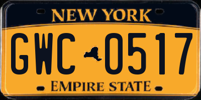 NY license plate GWC0517