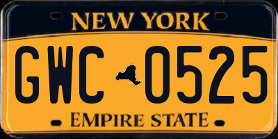 NY license plate GWC0525