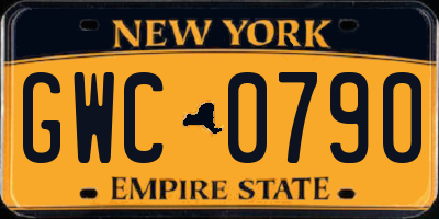 NY license plate GWC0790