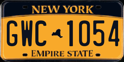 NY license plate GWC1054