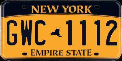 NY license plate GWC1112