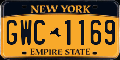 NY license plate GWC1169