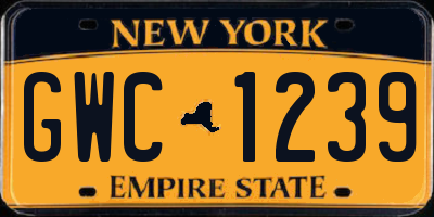 NY license plate GWC1239