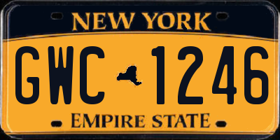 NY license plate GWC1246