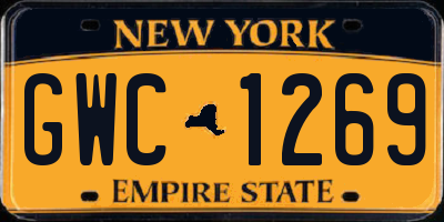 NY license plate GWC1269