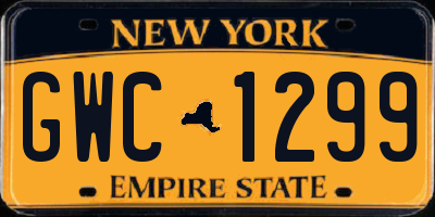 NY license plate GWC1299