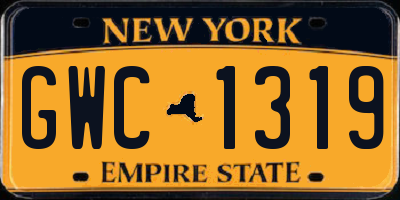 NY license plate GWC1319