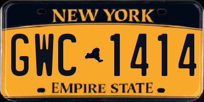 NY license plate GWC1414