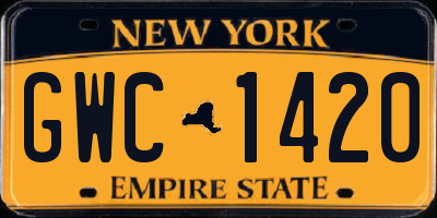 NY license plate GWC1420