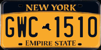 NY license plate GWC1510
