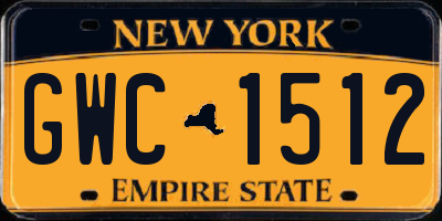 NY license plate GWC1512