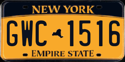 NY license plate GWC1516