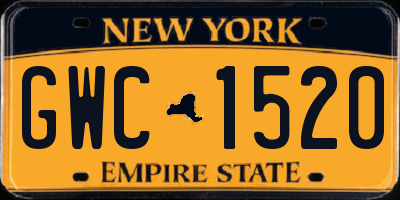 NY license plate GWC1520