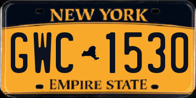 NY license plate GWC1530