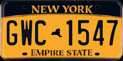 NY license plate GWC1547