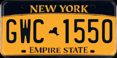 NY license plate GWC1550
