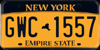 NY license plate GWC1557