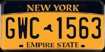NY license plate GWC1563