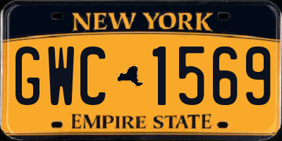NY license plate GWC1569