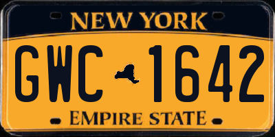 NY license plate GWC1642