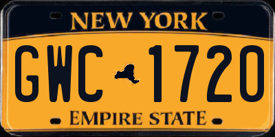NY license plate GWC1720