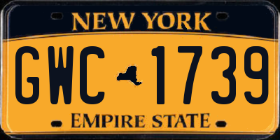 NY license plate GWC1739