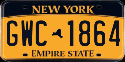 NY license plate GWC1864
