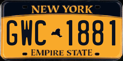 NY license plate GWC1881