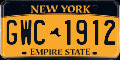 NY license plate GWC1912