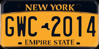 NY license plate GWC2014