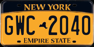 NY license plate GWC2040