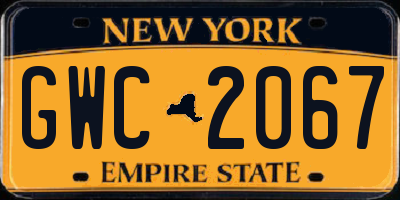 NY license plate GWC2067