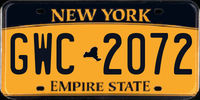 NY license plate GWC2072