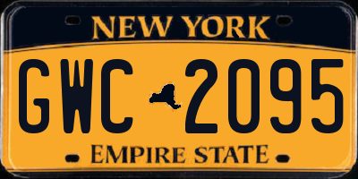 NY license plate GWC2095