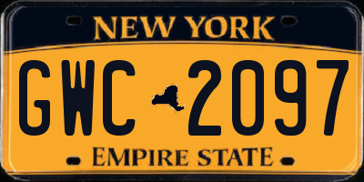NY license plate GWC2097