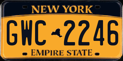 NY license plate GWC2246