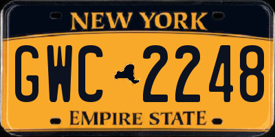NY license plate GWC2248