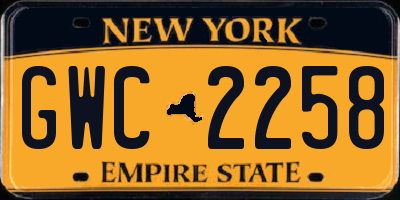 NY license plate GWC2258