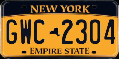 NY license plate GWC2304