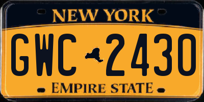 NY license plate GWC2430