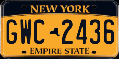 NY license plate GWC2436